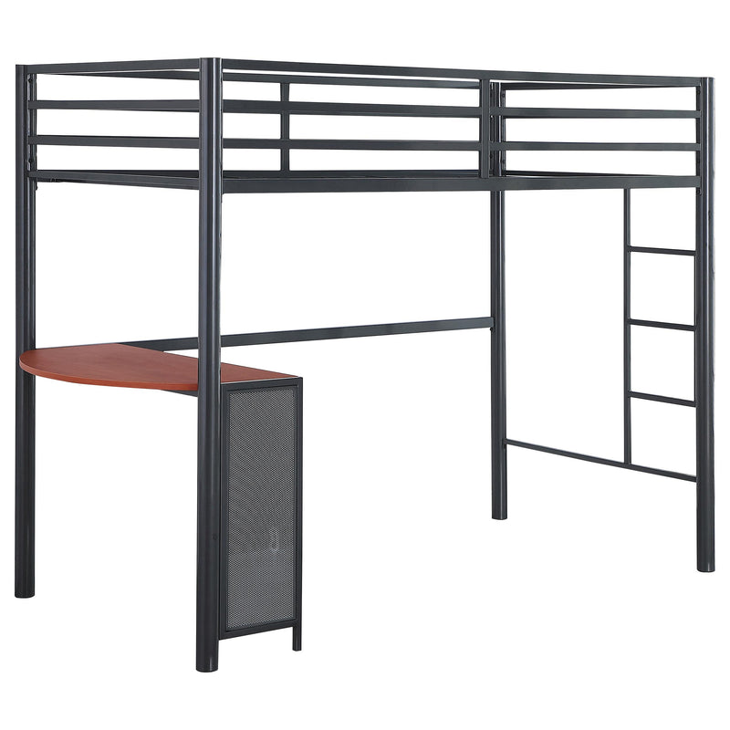 Fisher Twin Workstation Loft Bed Gunmetal - Furniture Now (CA)