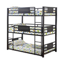 Rogen Twin Triple Bunk Bed Dark Bronze - Furniture Now (CA)
