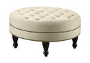 Elchin Round Upholstered Tufted Ottoman Oatmeal - Furniture Now (CA)