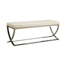 Walton Bench with Metal Base White and Chrome - Furniture Now (CA)
