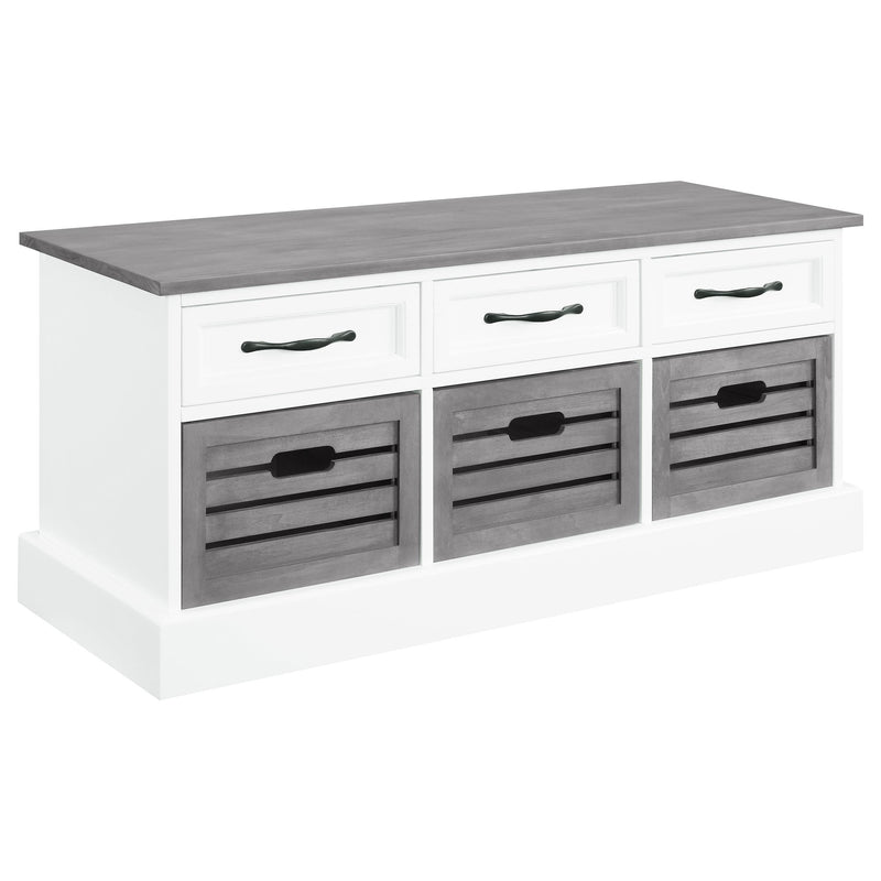 Alma 3-drawer Storage Bench White and Weathered Grey - Furniture Now (CA)
