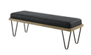 Chad Upholstered Bench with Hairpin Legs Dark Blue - Furniture Now (CA)