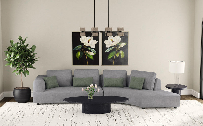 Toscano 134-inch Upholstered Sectional Sofa Grey - Furniture Now (CA)