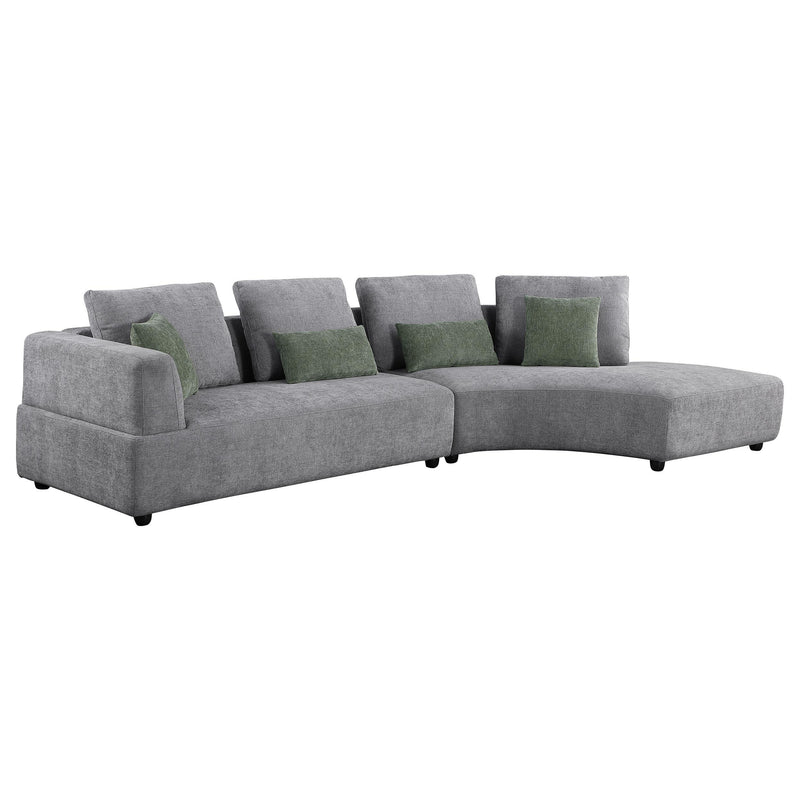 Toscano 134-inch Upholstered Sectional Sofa Grey - Furniture Now (CA)