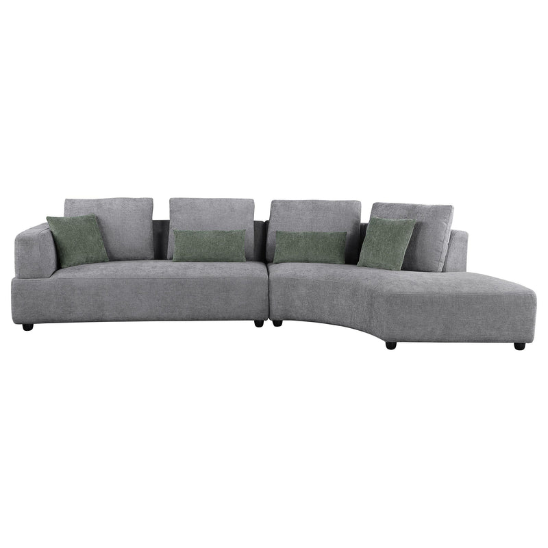 Toscano 134-inch Upholstered Sectional Sofa Grey - Furniture Now (CA)