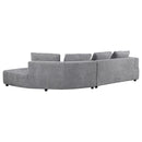 Toscano 134-inch Upholstered Sectional Sofa Grey - Furniture Now (CA)
