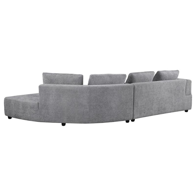 Toscano 134-inch Upholstered Sectional Sofa Grey - Furniture Now (CA)