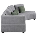 Toscano 134-inch Upholstered Sectional Sofa Grey - Furniture Now (CA)