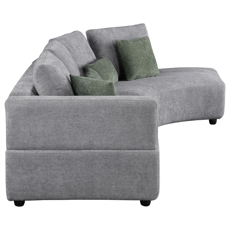 Toscano 134-inch Upholstered Sectional Sofa Grey - Furniture Now (CA)