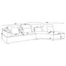 Toscano 134-inch Upholstered Sectional Sofa Grey - Furniture Now (CA)
