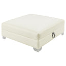 Chaviano Upholstered Ottoman Pearl White - Furniture Now (CA)