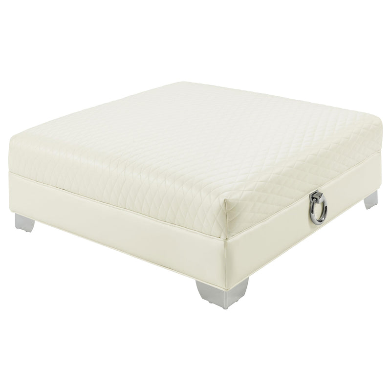 Chaviano Upholstered Ottoman Pearl White - Furniture Now (CA)