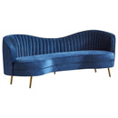 Sophia Upholstered Camel Back Sofa Blue - Furniture Now (CA)