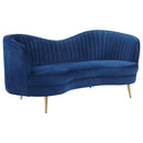 Sophia Upholstered Camel Back Loveseat Blue - Furniture Now (CA)