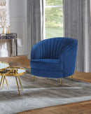 Sophia Upholstered Vertical Channel Tufted Chair Blue - Furniture Now (CA)