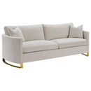 Corliss Upholstered Arched Arms Sofa Beige - Furniture Now (CA)