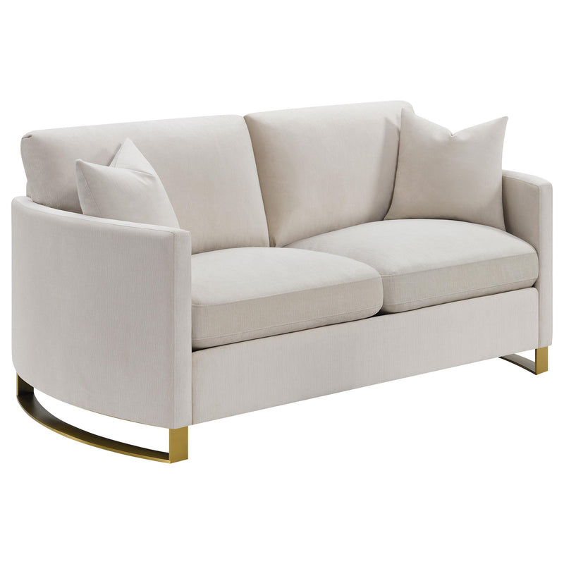 Corliss Upholstered Arched Arms Loveseat Beige - Furniture Now (CA)