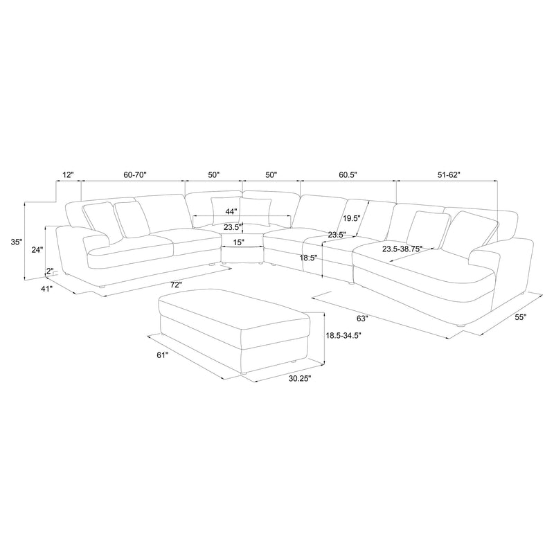 Emberson Upholstered Modular Sectional Sofa Ivory - Furniture Now (CA)