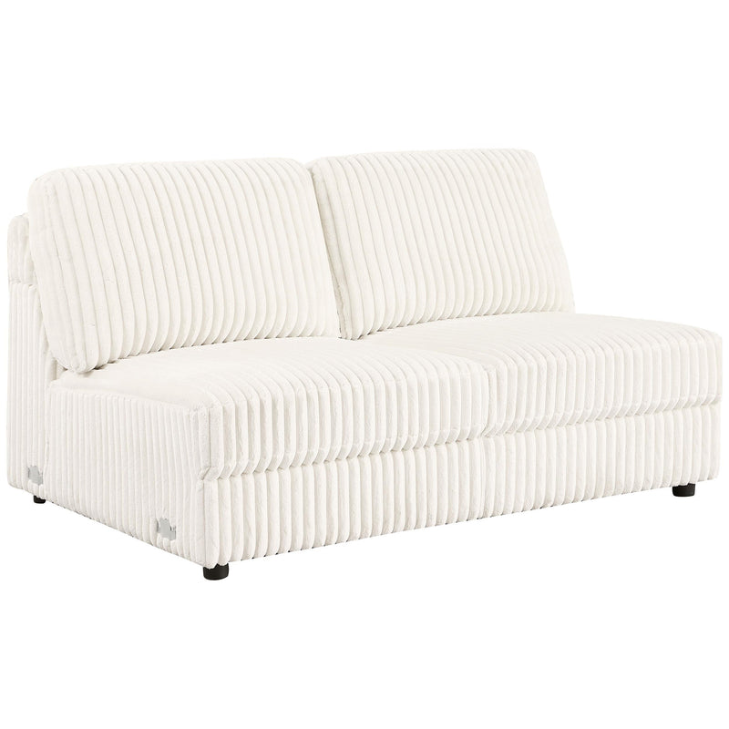 Emberson Upholstered Armless Loveseat Ivory - Furniture Now (CA)