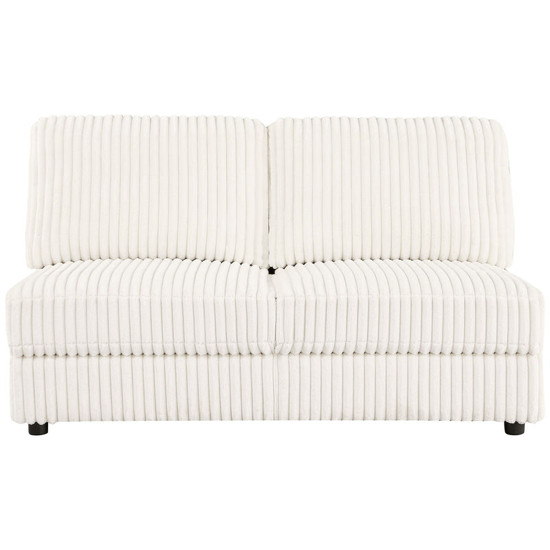 Emberson Upholstered Armless Loveseat Ivory - Furniture Now (CA)