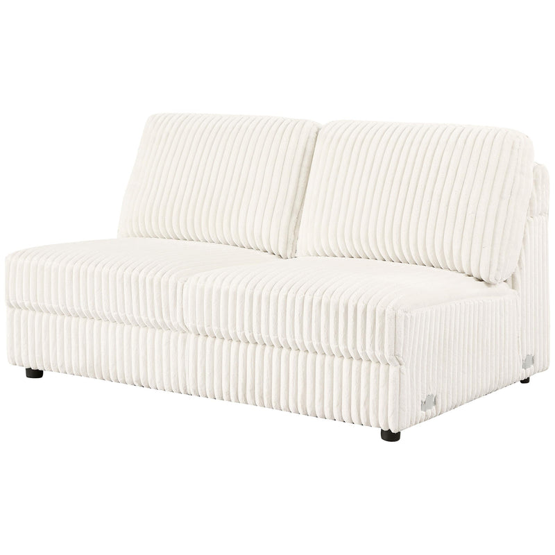 Emberson Upholstered Armless Loveseat Ivory - Furniture Now (CA)