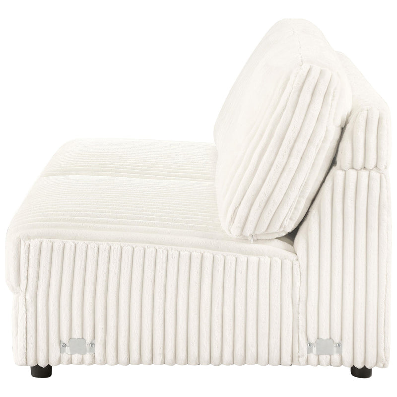 Emberson Upholstered Armless Loveseat Ivory - Furniture Now (CA)