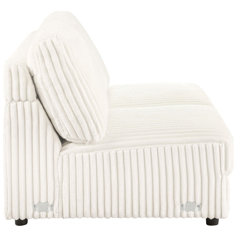Emberson Upholstered Armless Loveseat Ivory - Furniture Now (CA)