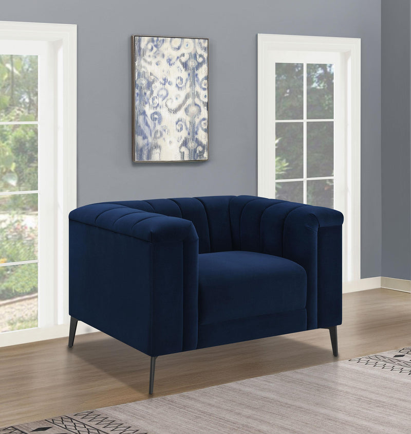 Chalet Tuxedo Arm Chair Blue - Furniture Now (CA)