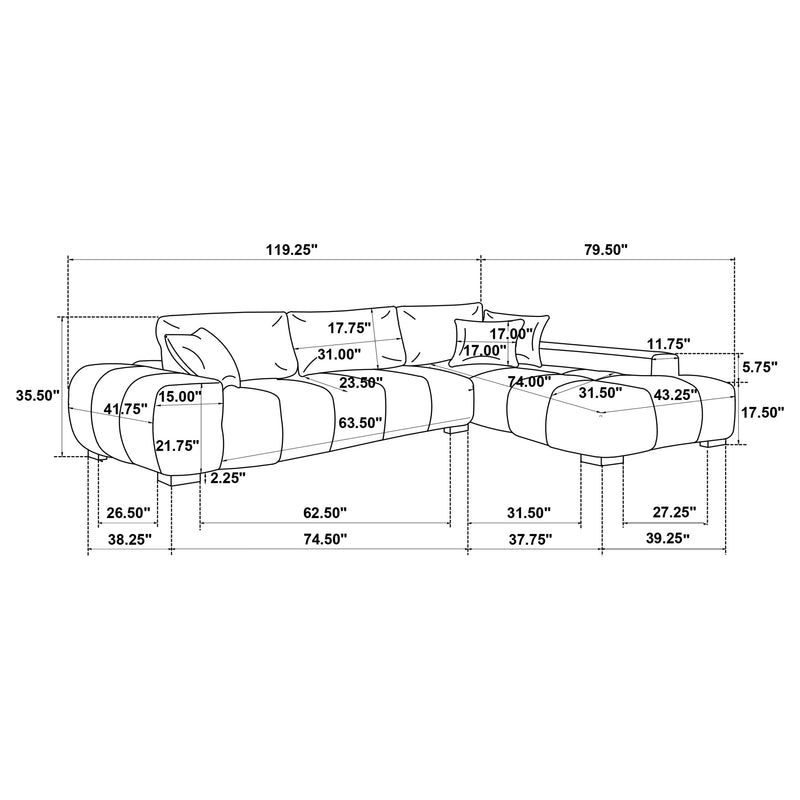 Octavia Stationary Sectionals - Furniture Now (CA)