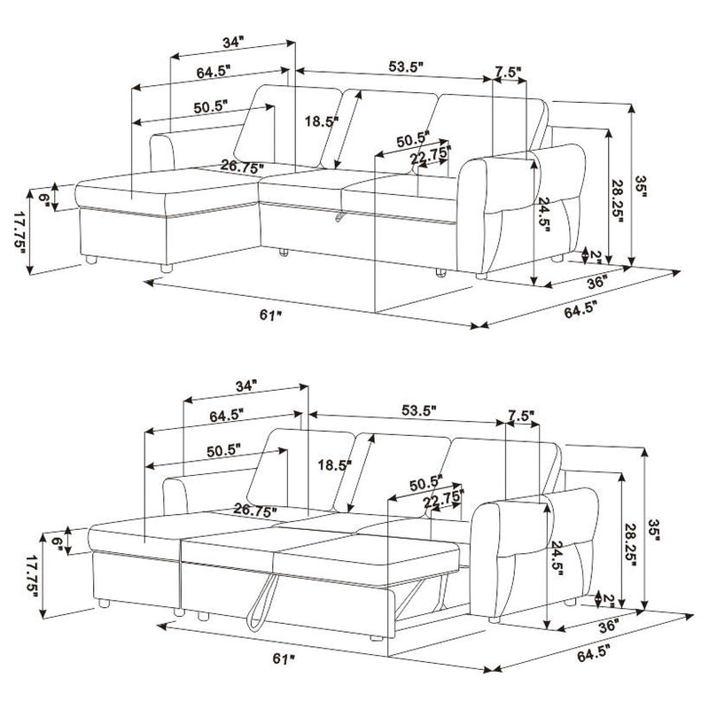 Samantha Sleeper Sectionals 2 - Furniture Now (CA)