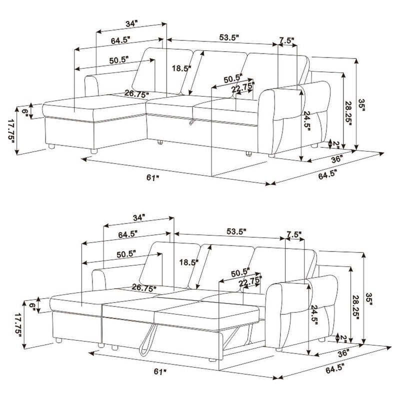 Samantha Sleeper Sectionals 2 - Furniture Now (CA)