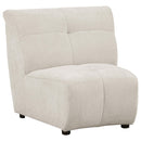 Charlotte Upholstered Curved Armless Chair Ivory - Furniture Now (CA)