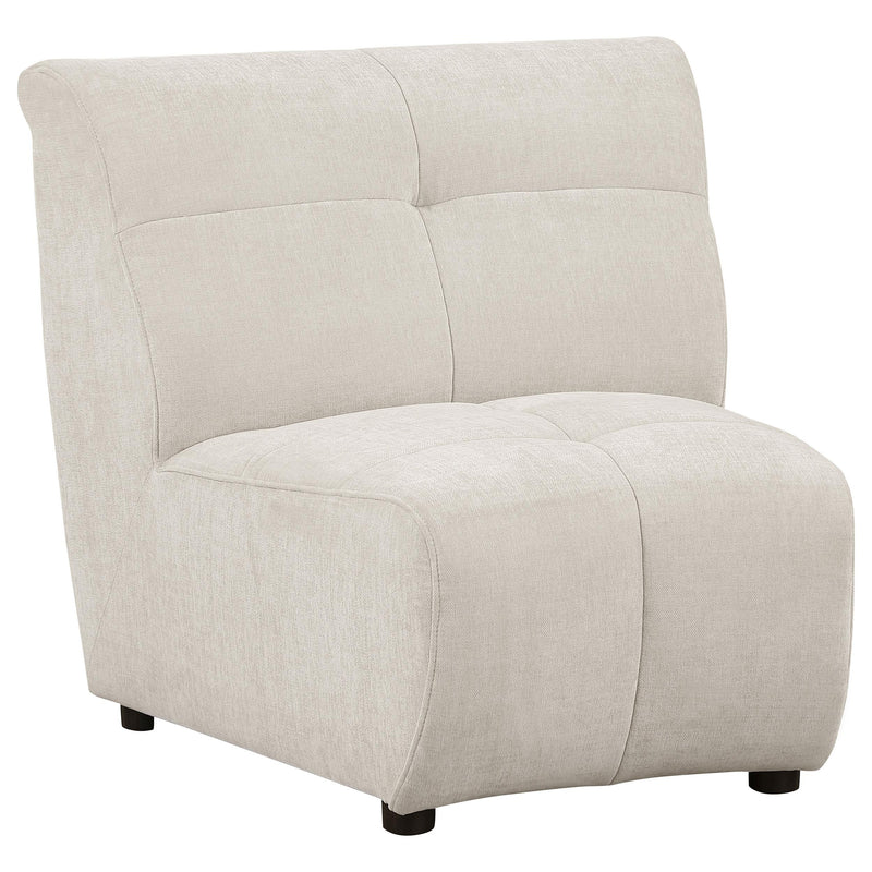 Charlotte Upholstered Curved Armless Chair Ivory - Furniture Now (CA)