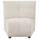 Charlotte Upholstered Curved Armless Chair Ivory - Furniture Now (CA)