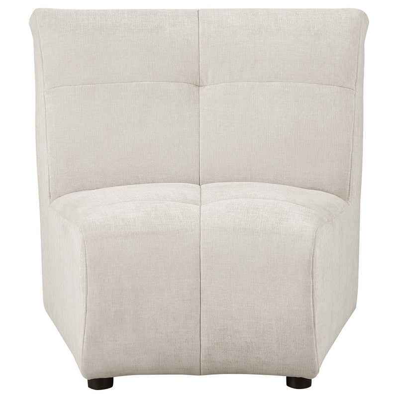 Charlotte Upholstered Curved Armless Chair Ivory - Furniture Now (CA)