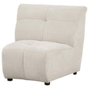Charlotte Upholstered Curved Armless Chair Ivory - Furniture Now (CA)
