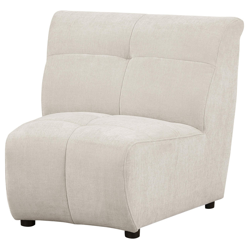 Charlotte Upholstered Curved Armless Chair Ivory - Furniture Now (CA)