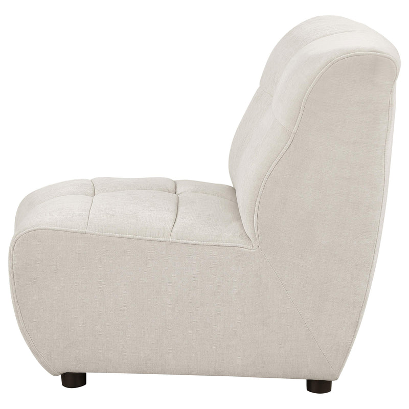 Charlotte Upholstered Curved Armless Chair Ivory - Furniture Now (CA)
