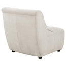 Charlotte Upholstered Curved Armless Chair Ivory - Furniture Now (CA)
