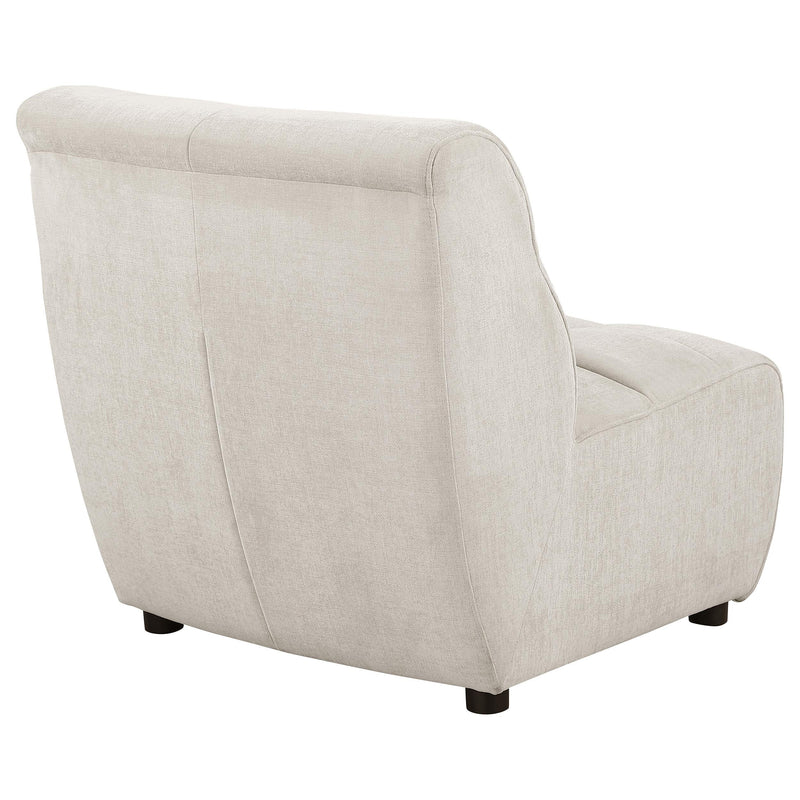 Charlotte Upholstered Curved Armless Chair Ivory - Furniture Now (CA)