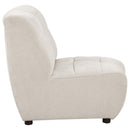 Charlotte Upholstered Curved Armless Chair Ivory - Furniture Now (CA)