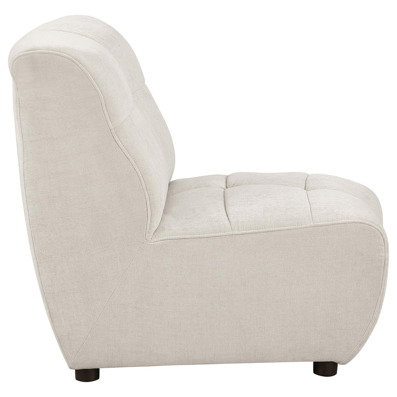 Charlotte Upholstered Curved Armless Chair Ivory - Furniture Now (CA)
