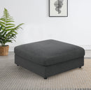 Serene Upholstered Rectangular Ottoman Charcoal - Furniture Now (CA)