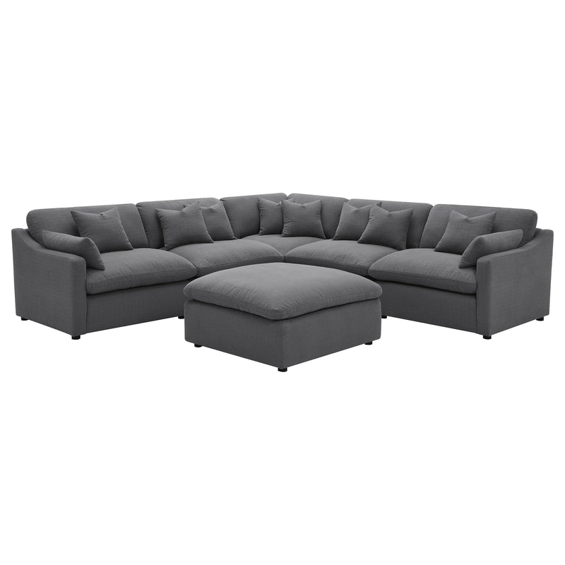 Hobson 6-piece Upholstered Modular Sectional Sofa Charcoal - Furniture Now (CA)