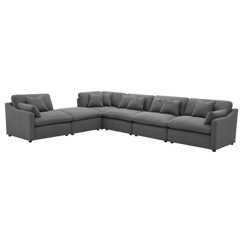 Hobson 6-piece Upholstered Modular Sectional Sofa Charcoal - Furniture Now (CA)