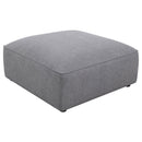 Jennifer Square Upholstered Ottoman Grey - Furniture Now (CA)