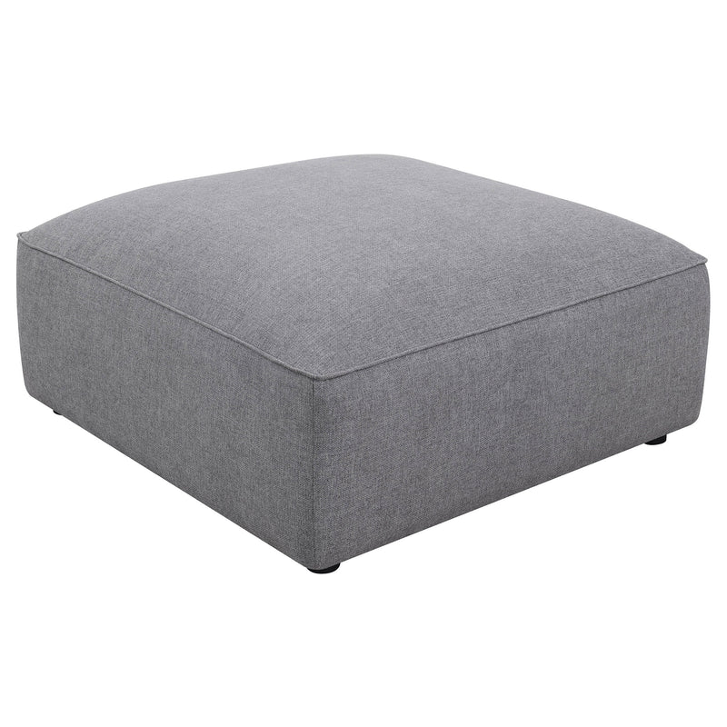 Jennifer Square Upholstered Ottoman Grey - Furniture Now (CA)
