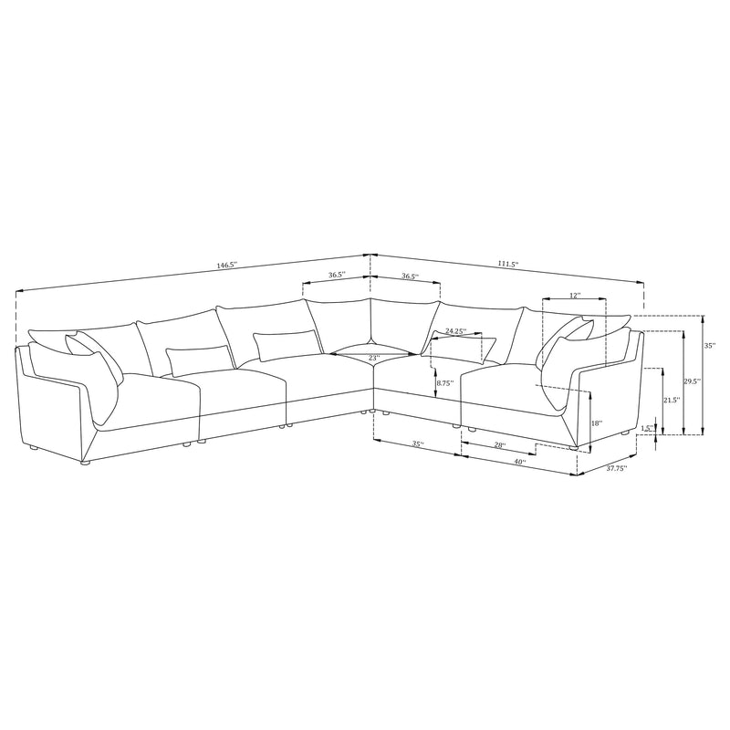 Sasha 6 Piece Sectionals - Furniture Now (CA)