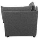 Sasha Upholstered Corner Chair Barely Black - Furniture Now (CA)