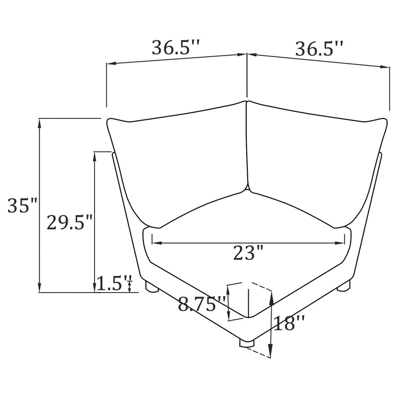 Sasha Upholstered Corner Chair Barely Black - Furniture Now (CA)